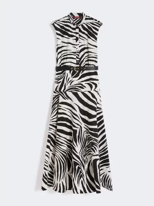 Hemdblusenkleid aus bedruckter Popeline
