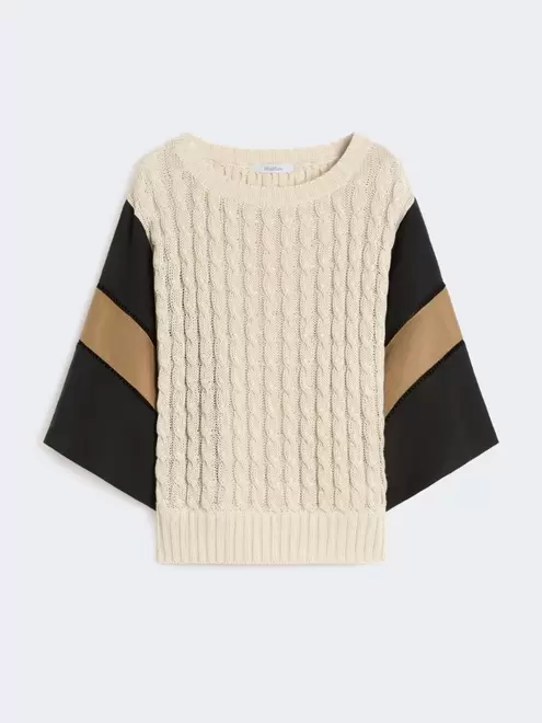 Weiter Pullover aus Leinengewebe