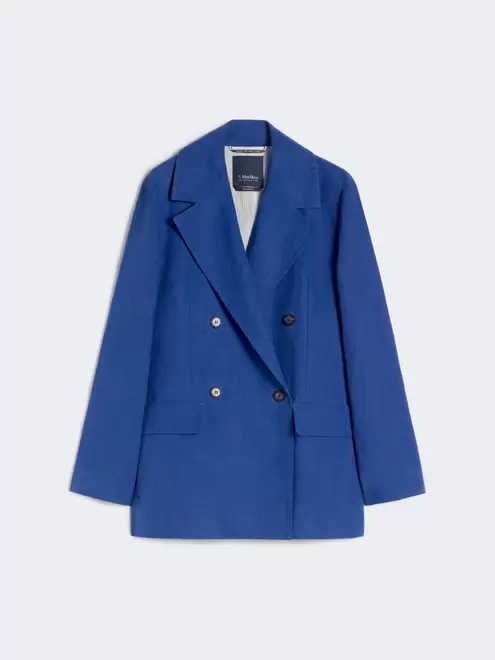 Doppelreihige Jacke aus Leinen-Canvas