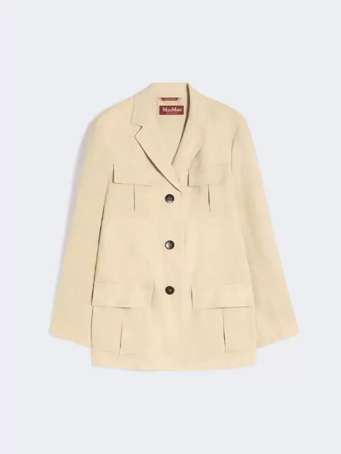 Jacke aus verwaschenem Leinen mit Kordelzug