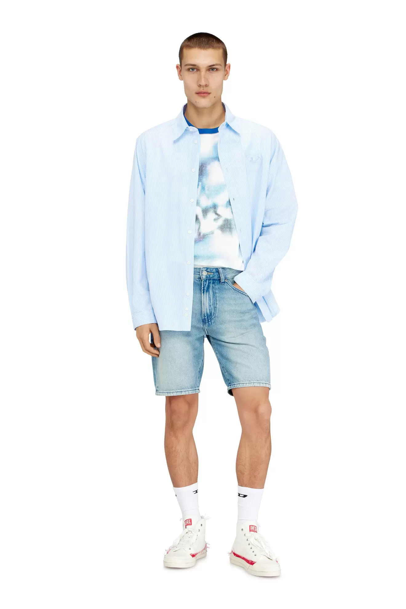 Schmale Jeansshorts aus Bio-Baumwolle