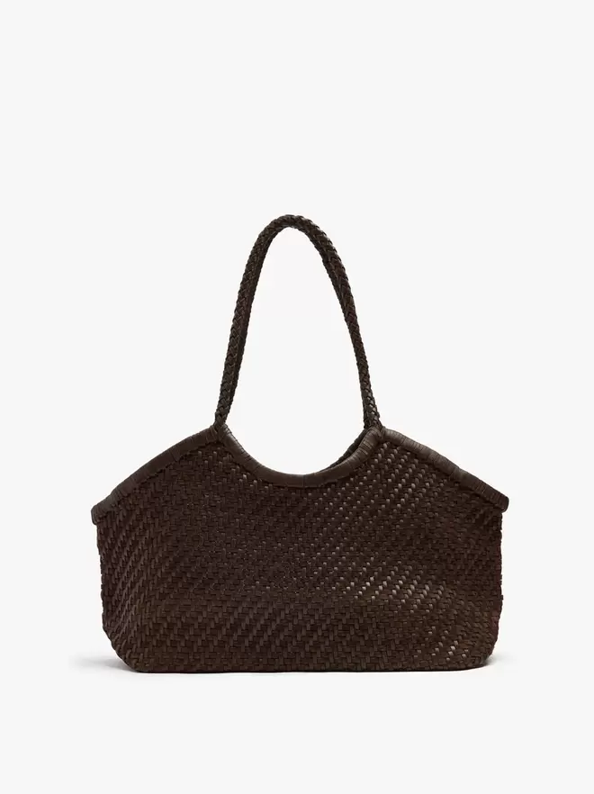 Geflochtene Shopper-Tasche aus Leder