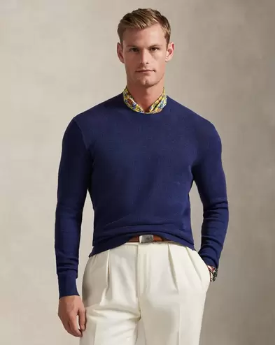 Pullover aus Stretch-Leinenmischung