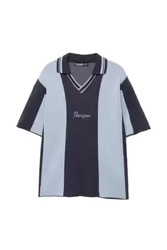 Polo mit Streifen und Stickerei