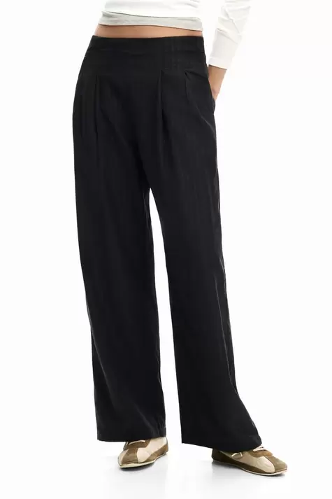 Lange stoffhose mit falten