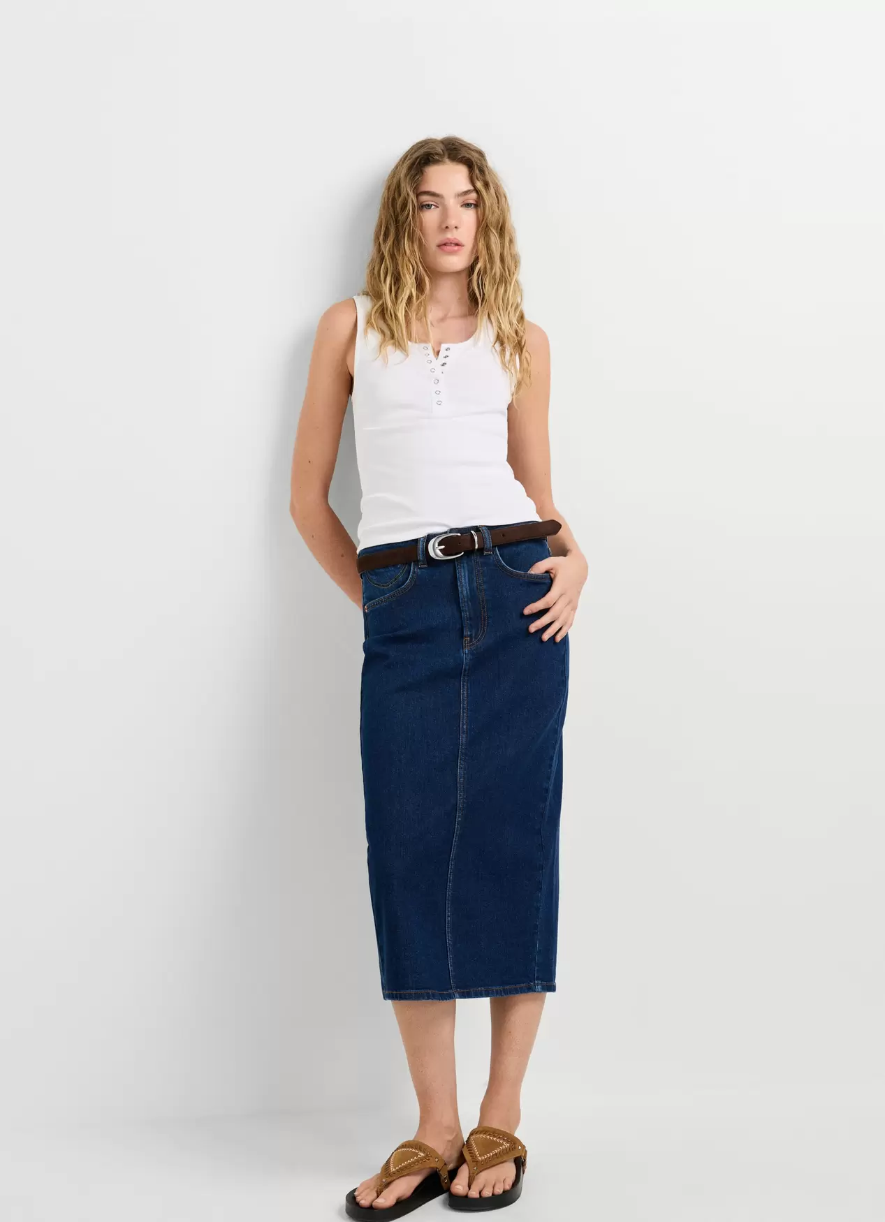 Midirock Denim Slim Fit