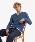 Slub-Henley-Shirt mit langen Ärmeln