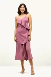 Fit & Flare Kleid mit V-Ausschnitt
