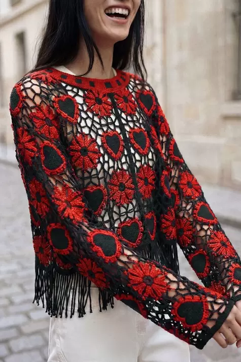 Häkelnpullover herzen