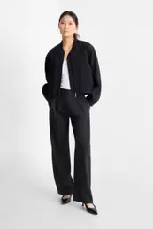 Business-Hose - Mid Waist - Wide Leg