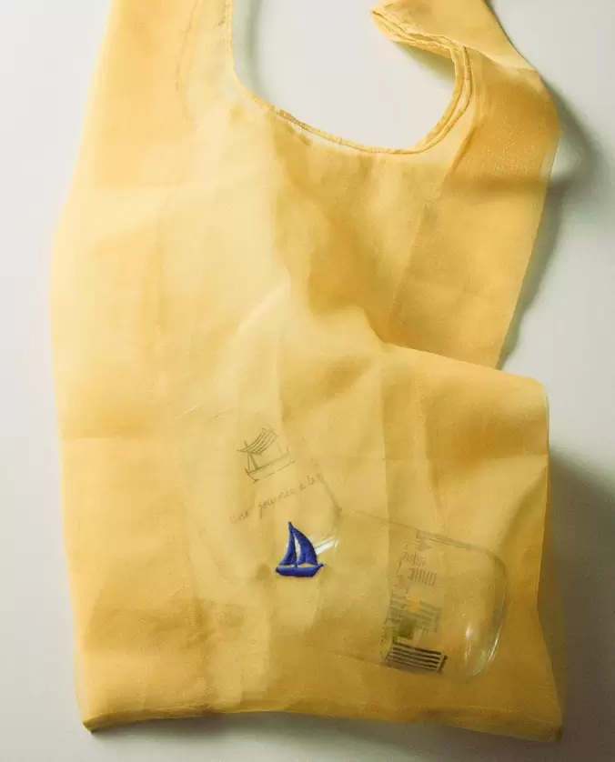 STOFFTASCHE MIT SCHIFFSSTICKEREI SOMMER-GESCHIRRSET DIEGO NINE
