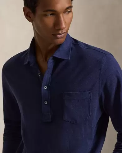 Poloshirt aus Leinen-Piqué
