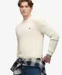 Cable Knit Pullover mit lockerer Passform