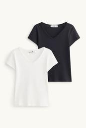 Multipack 2er - Kurzarmshirt - gerippt