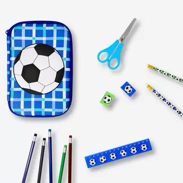 Federmäppchen mit Inhalt - Fußball