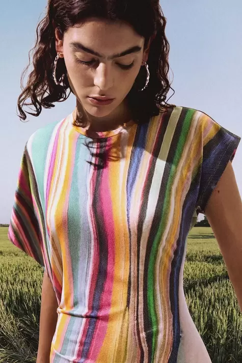 Langes wellenkleid