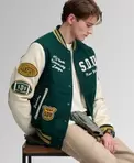 Vintage Patched Varsity Jacke