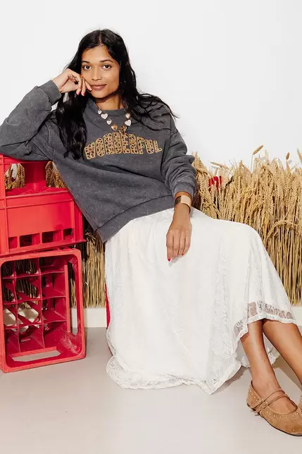 Statement-Sweatshirt Wonderful