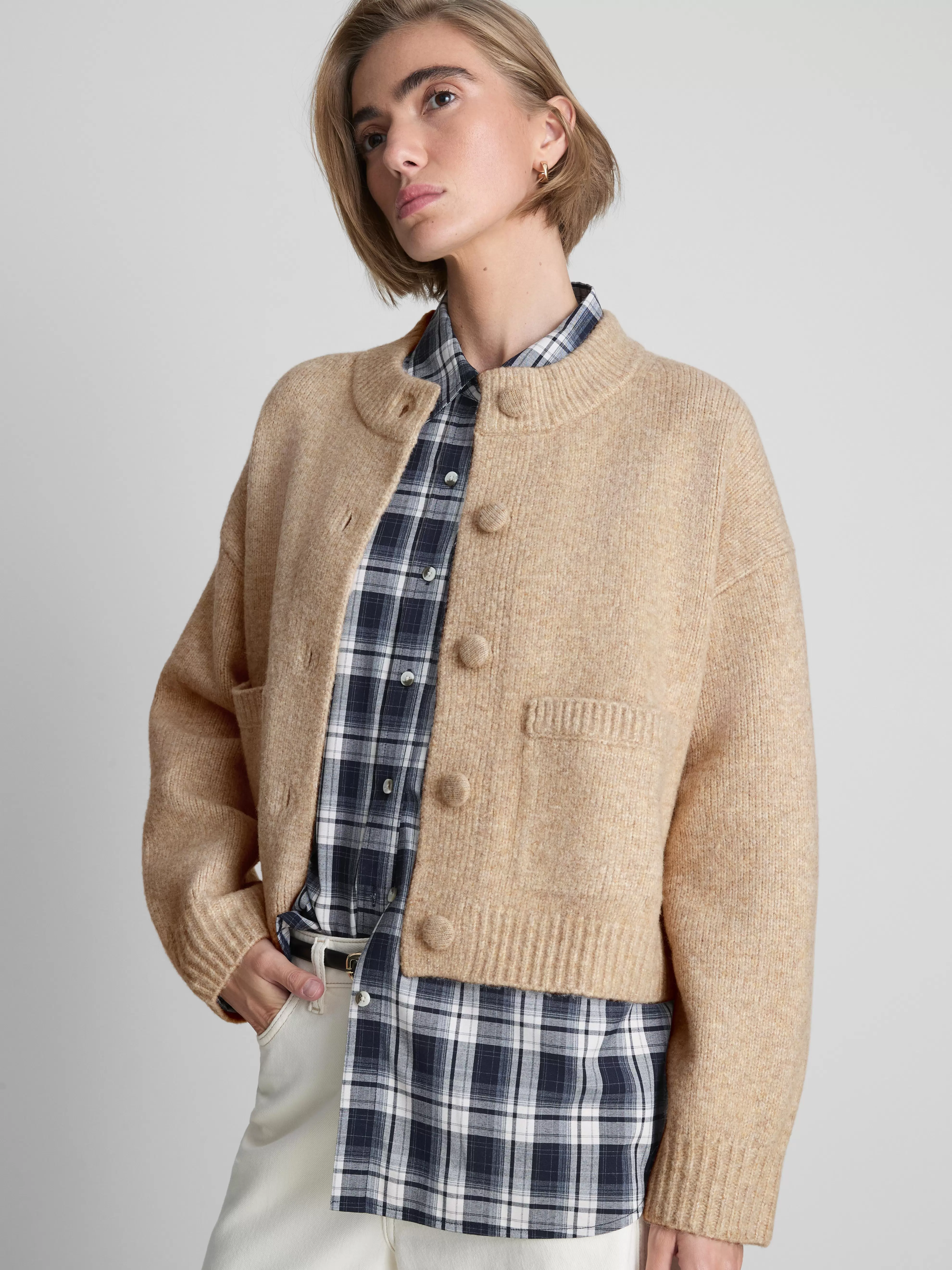 Gestrickter Bomber-Cardigan