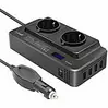 revolt 200W-Kfz-Wechselrichter Steckerleiste, 2x 230V, 4x USB, 400W Spitze