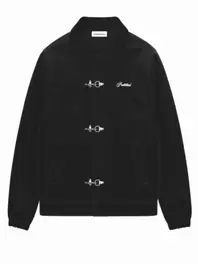 Wattierte Canvas-Jacke mit Karabinervschluss und Labelstickerei, Regular