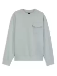 Geripptes Sweatshirt mit Stretch und Brusttasche