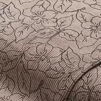 Feincord "Blumen", taupe/schwarz