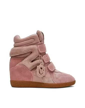 Steve Madden – Mavis – Sneaker aus Wildleder in Rosa mit Keilabsatz