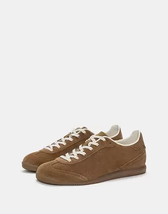 Pull&Bear – Split – Sneaker aus Wildleder in Braun