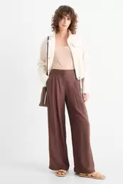 Stoffhose - Mid Waist - Wide Leg