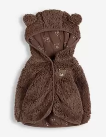 Jacke - Teddyfell - Braun