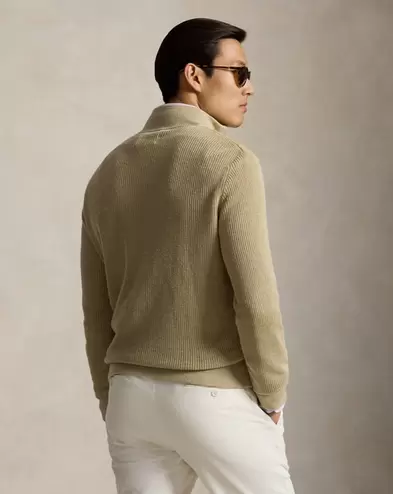 Hybrid-Leinenjacke mit Reißverschluss