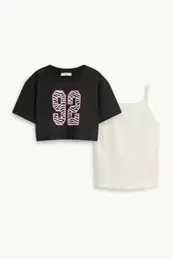 Set - Kurzarmshirt und Top - 2 teilig
