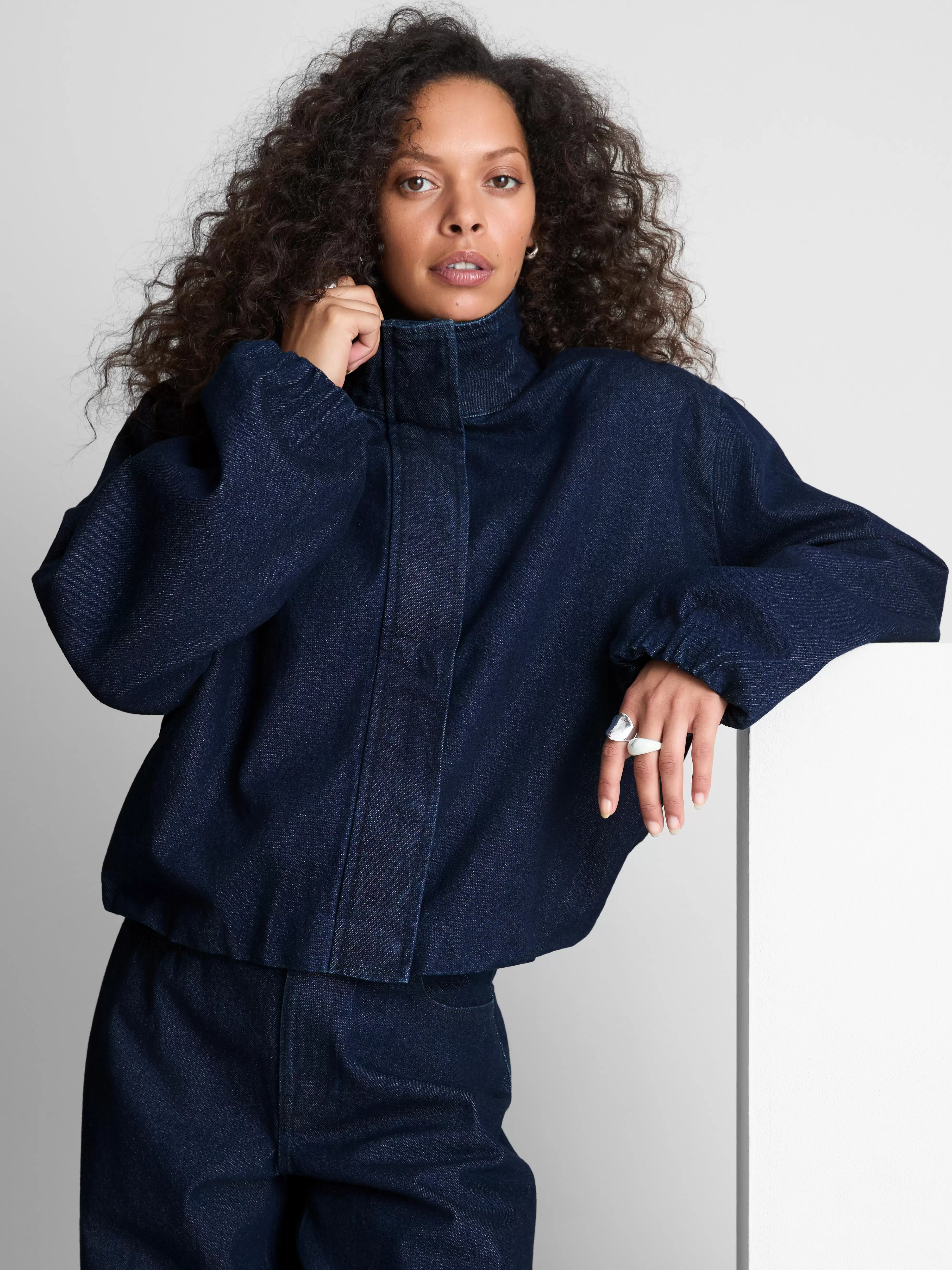 „Paula Echevarría“ Jeansjacke mit Trichterkragen