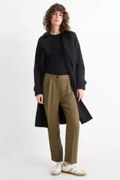 Stoffhose - High Waist - Tapered Fit
