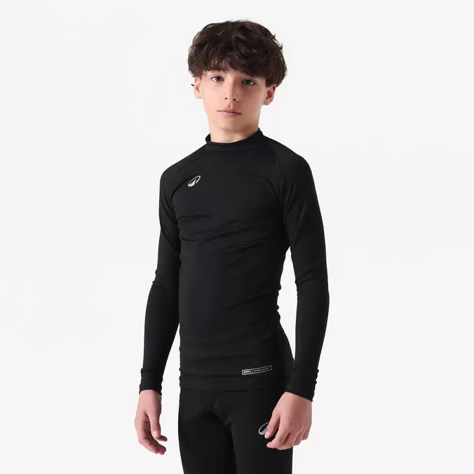 Kinder Fußball Unterziehshirt langarm wärmend - Keepdry 100 schwarz