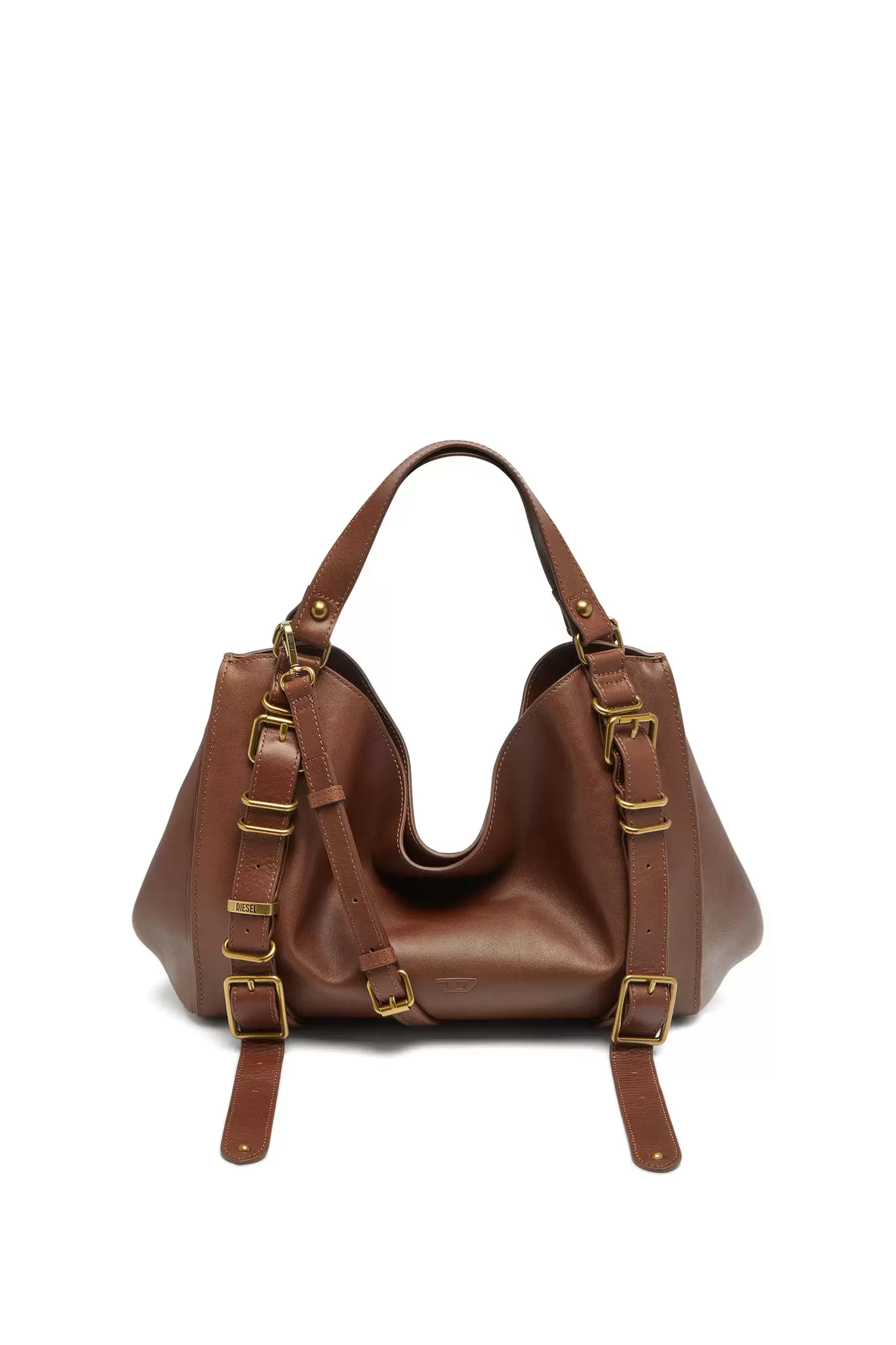 D-One-Medium Henkeltasche aus behandeltem Leder