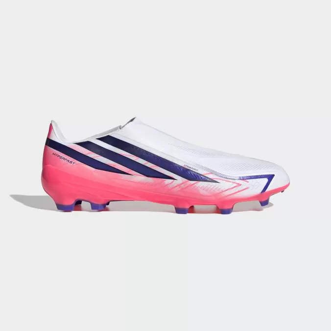 Damen/Herren Nockenschuhe FG/MG Laceless - adidas F50 Hyperfast League weiß/lila