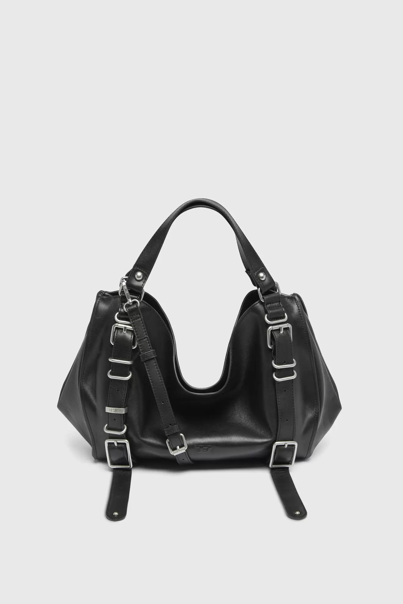 D-One-Medium Henkeltasche aus behandeltem Leder