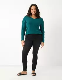 Jeggings - Gürtelschlaufen - Schwarz