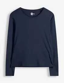 Langarmshirt - Baumwolle - Dunkelblau