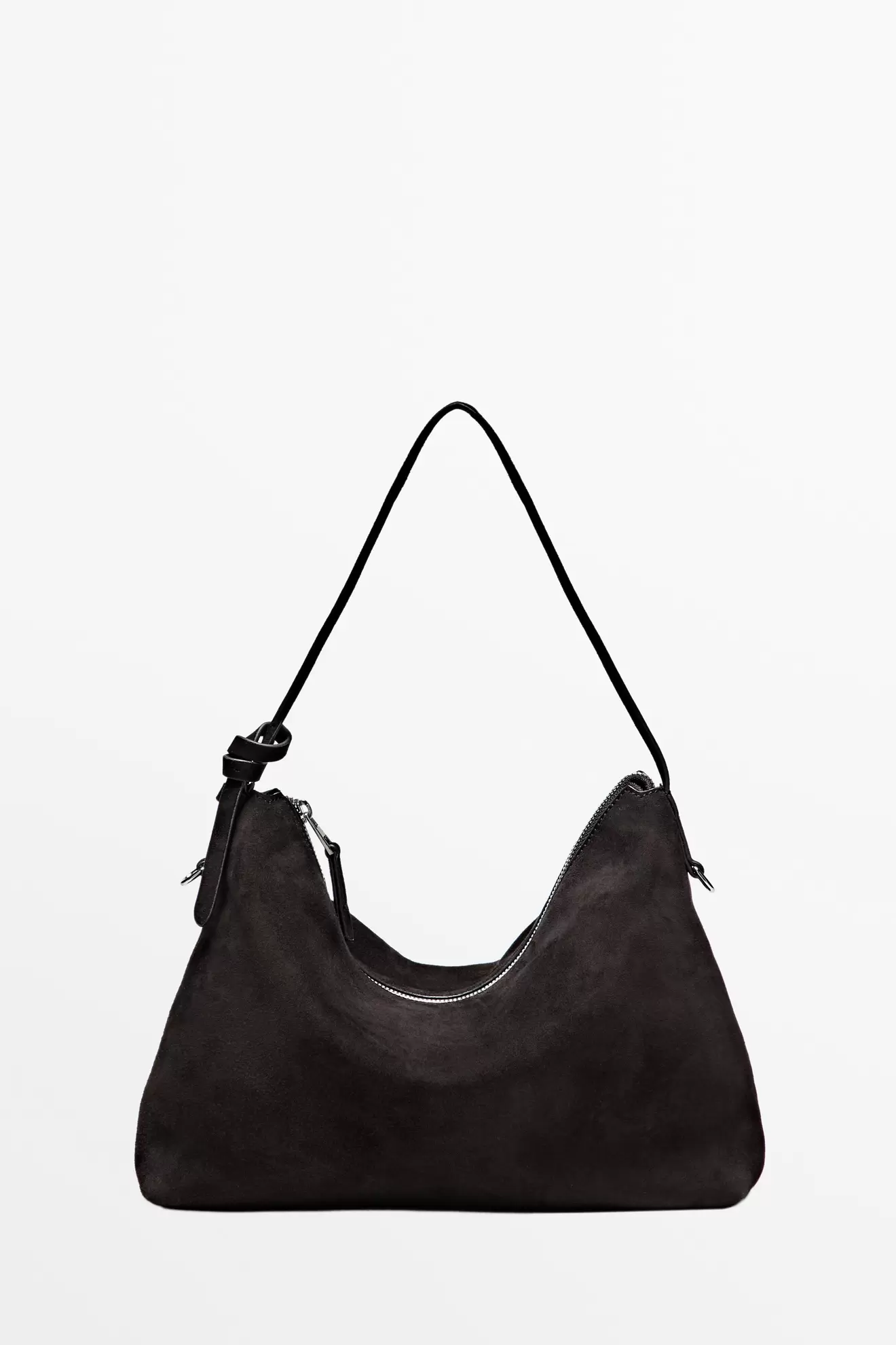 Mittelgroße Schultertasche aus Rauleder