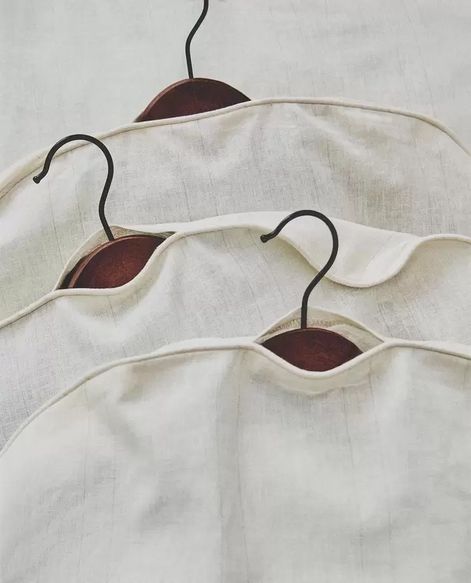 KLEINE KLEIDUNGSSCHUTZHÜLLE AUS LEINEN UND BAUMWOLLE (2ER-PACK) TEXTIL-ORGANIZER MIT FRONTÖFFNUNG