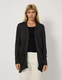 Longcardigan - Feinstrick - Schwarz
