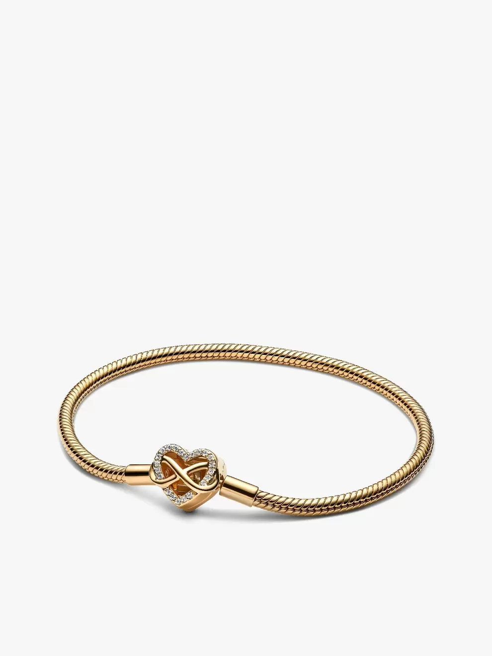 Schlangen-Gliederarmband mit Funklendem Unendlichkeits-Herzverschluss