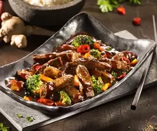 Rindfleischstreifen Teriyaki Art