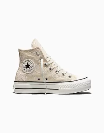 Converse Chuck Taylor All Star Lift Platform Paisley Pop in Naturweiß/Egret/Schwarz