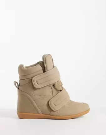 ASOS DESIGN Dahlia High-Top-Sneaker mit Keilabsatz in Beige
