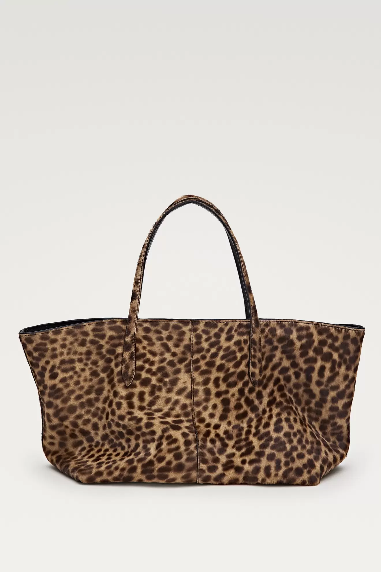 Medium Tote-Bag aus Leder mit Fell