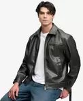 Jacke aus Kunstleder mit lockerer Passform